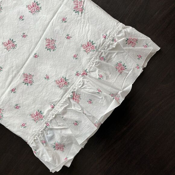 Pottery Barn Teen X Love Shack Fancy Antoinette Ruffle Floral Flat Sheet XL Twin - Picture 6 of 9